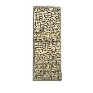 Sama Crocodile Embossed Beige Leather Eyewear Case